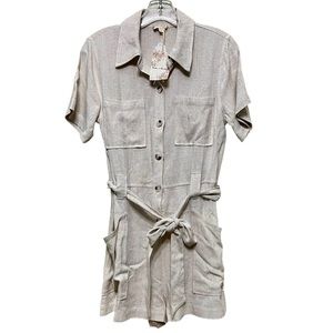 Hem & Thread Cream Button-Up Romper NWT